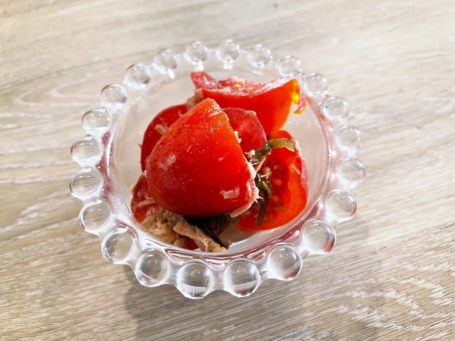 プチトマトツナの塩昆布サラダの画像