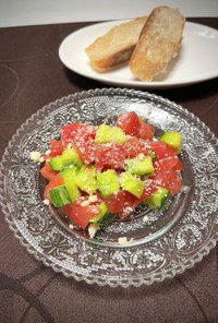 鈴カボチャとトマトのイタリアンサラダ