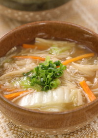 えのきと白菜の中華風とろみスープ