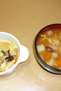 豆だくさんのミネストローネ風スープ