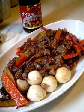 牛肉野菜オイスターソース炒め