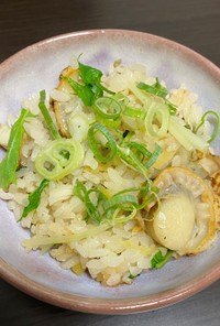 【さかなの日】ホタテと水菜の炊き込みご飯