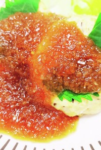 【ノンオイル】鶏むね肉&豆腐ハンバーグ