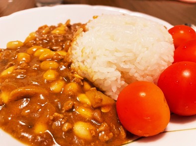 大豆と挽肉のカレーの写真