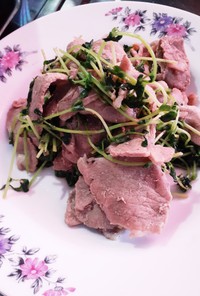 簡単★スライス豚肉と豆苗の炒め物