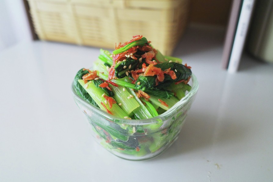 小松菜と小海老の和えたん✦お弁当の画像