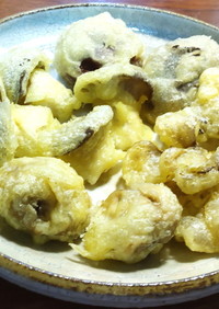 天ぷら　茸の味、香り、食感の食べ比べ