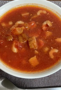 薩摩揚げと竹輪のトマト煮スープ