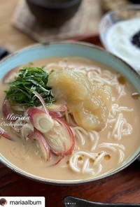 柚子胡椒餡の豆乳温麺