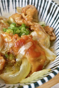 豚こまレタスの甘辛丼