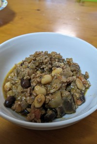 乾燥黒豆と大豆の塩麹チリコンカン
