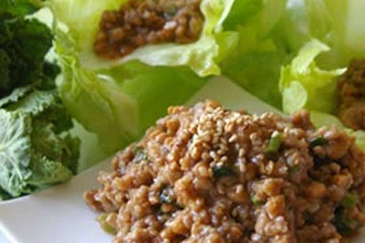 ひき肉納豆のレタス巻き レシピ 作り方 By お天気ママ クックパッド