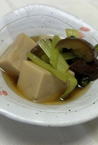 小松菜となすと高野豆腐の煮物