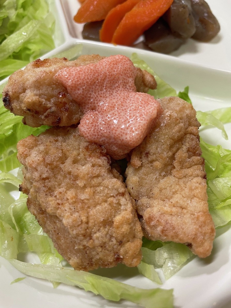 鶏胸肉竜田揚げ明太マヨソースの画像