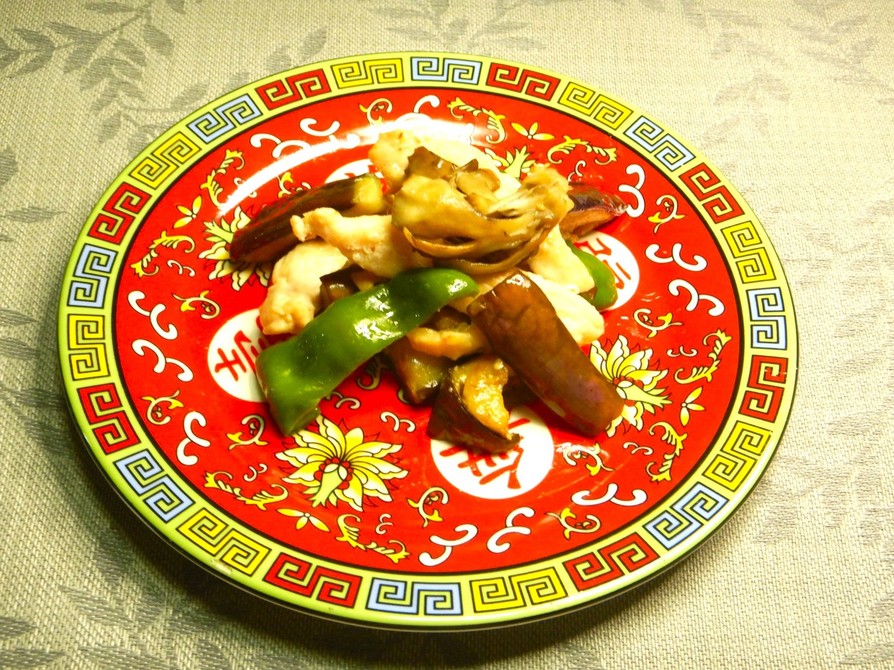 鶏むね肉マイタケ・ナスの炒め物・ワンパンの画像