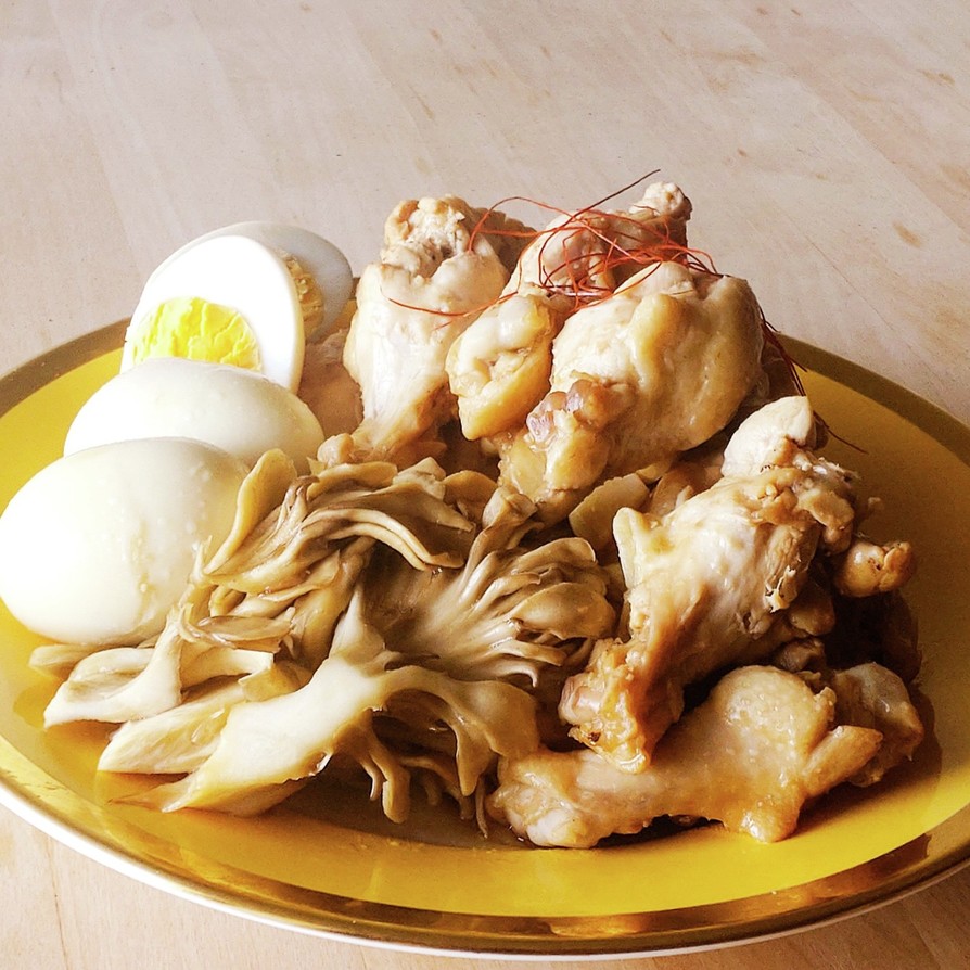 基本の和食★手羽元と舞茸の煮物★ゆで卵の画像