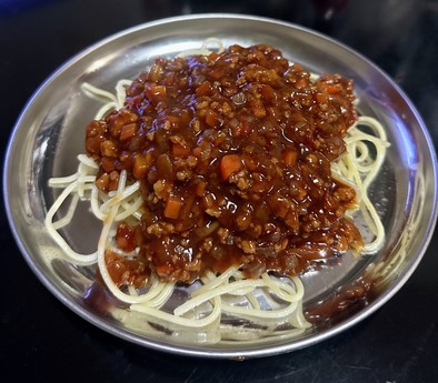 甘辛ミートソース(ジャージャー麺風)の写真