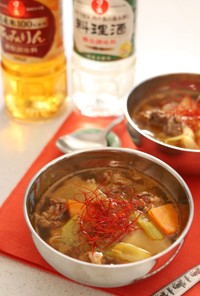 韓国風 牛肉のピリ辛スープ