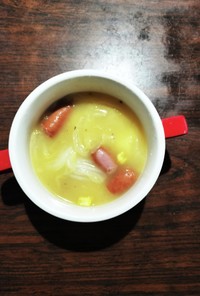 ポテトとウインナー白菜のコーンスープ