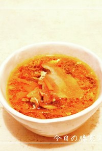 ちょいピリ豚バラとニラの韓国風スープ