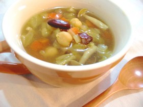 豆と野菜のヘルシーなカレースープ