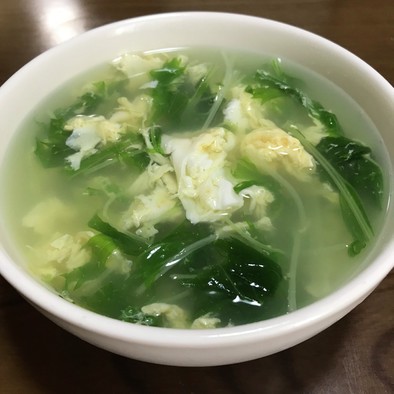 水菜のかき卵スープの写真