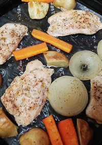 鶏むね肉と野菜のオーブン焼き