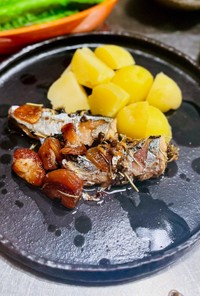 実山椒と秋刀魚のコンフィ