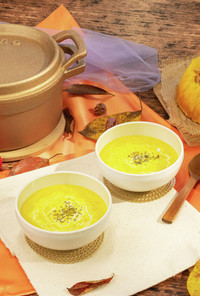 銅鍋てふてふで作る かぼちゃのポタージュ