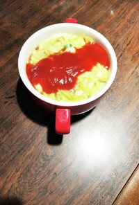 レンチンマグカップ豆腐オムレツ