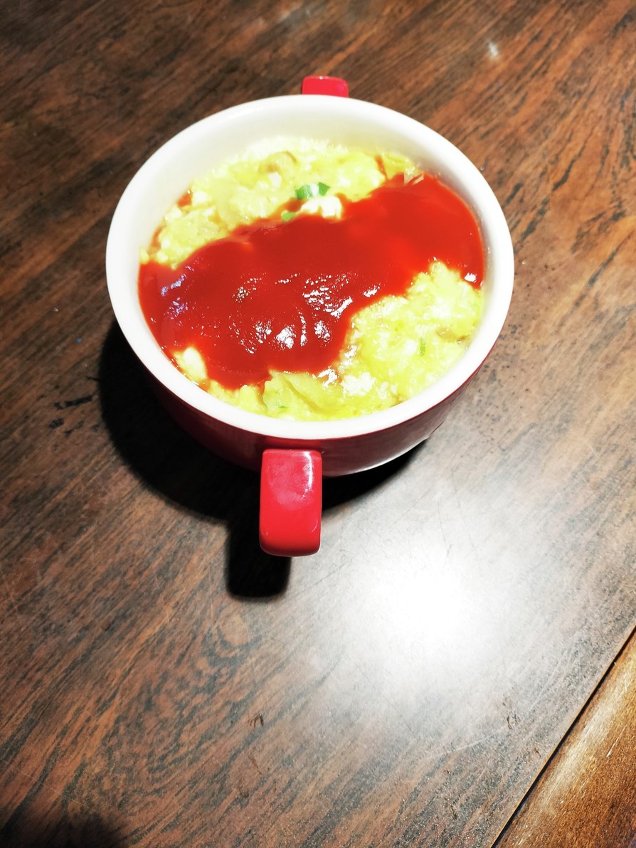 レンチンマグカップ豆腐オムレツの画像