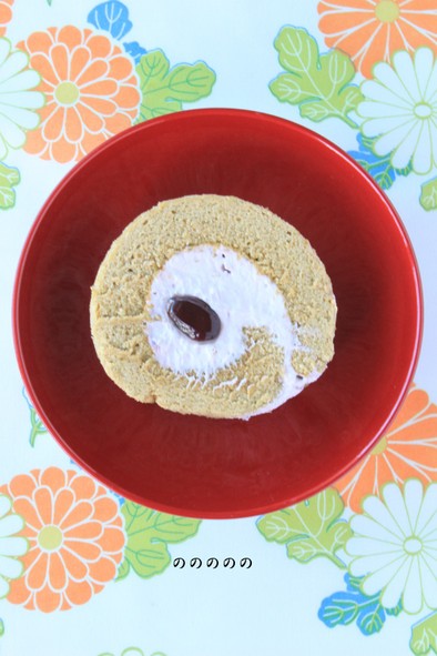 もっちり米粉のロールケーキ✿抹茶小豆編の写真