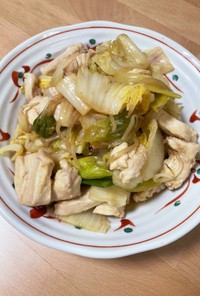 白菜と鶏胸肉の中華炒め、ピリ辛