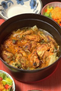 カレー風味の鶏肉と白菜のシチュー