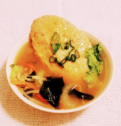 “豆腐ハンバーグみそ汁”の写真