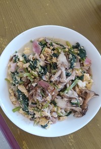 フレンチ風✨小松菜とベーコンの卵炒め