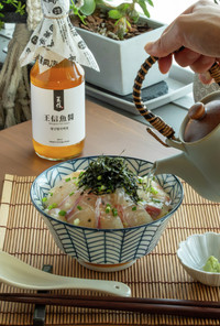 魚醤で作った鯛茶漬け(生の鯛)
