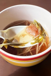 簡単！温まる水菜と梅干しのスープ