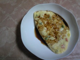 レンジで簡単・お豆腐のふんわりオムレツ