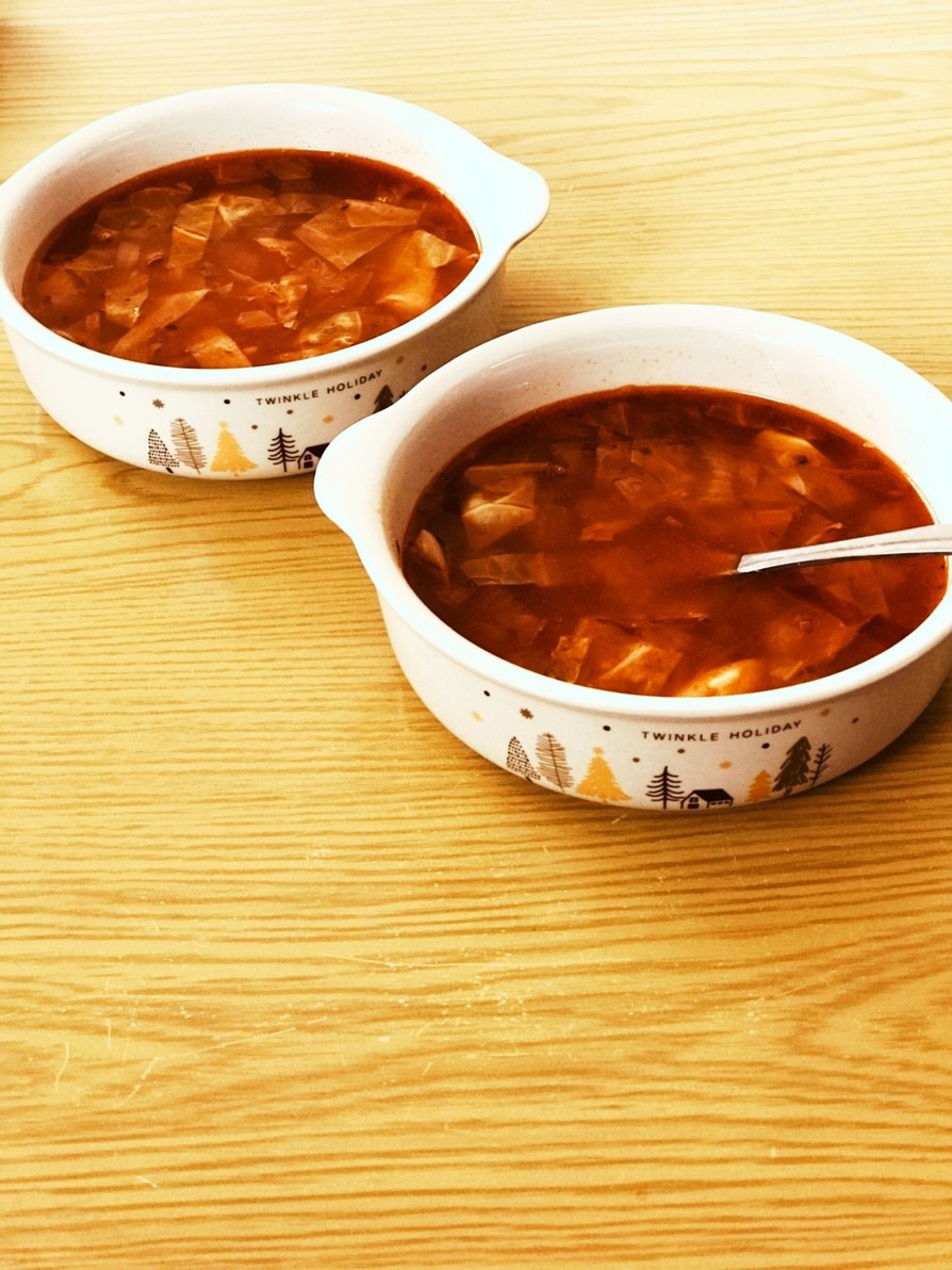 トマトの旨辛簡単スープの画像