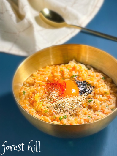 【アジアン粥】韓国のキムチ粥の写真
