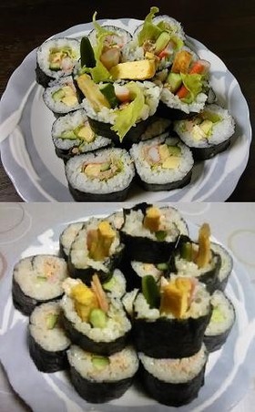 冷蔵庫にあるもので☆簡単巻き寿司