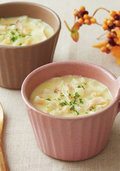 かぶと豆乳のコーンスープの画像