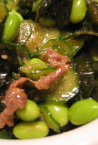 キュウリ・枝豆・牛肉のナムル