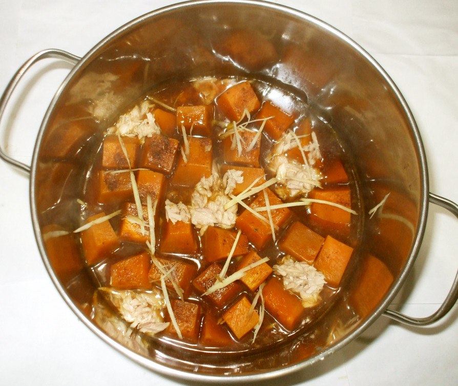 かぼちゃのツナ缶煮♪胃腸の冷えに簡単薬膳の画像