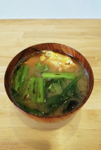 アスパラ菜と卵焼きの味噌汁