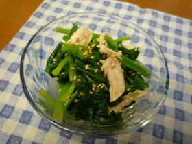 ほうれん草とササミの薬味和え