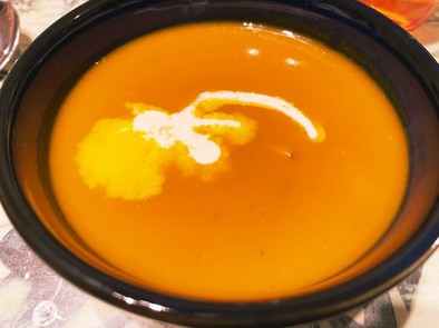 カボチャの大豆& ベーコン入スープの写真