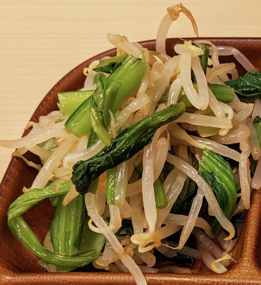 ほうれん草or小松菜とモヤシのポン酢和えの画像
