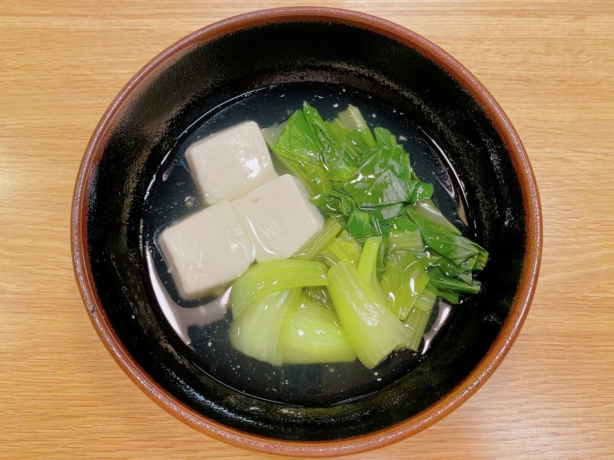 青梗菜と豆腐の宗田だし煮の画像